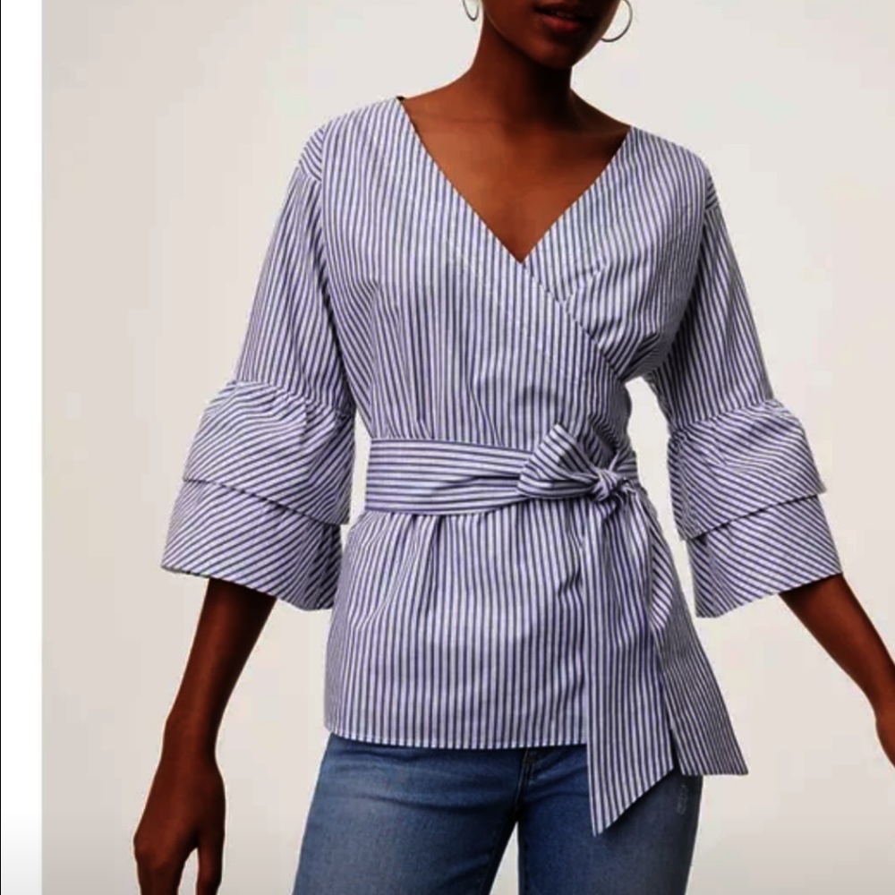 Cotton wrap blouse